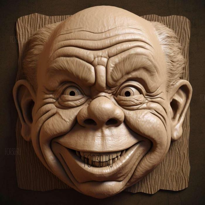 Warwick Davis 2 stl model for CNC